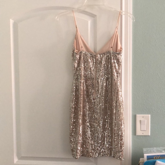 Windsor, gold sequin short dress, size small - Picture 2 of 4